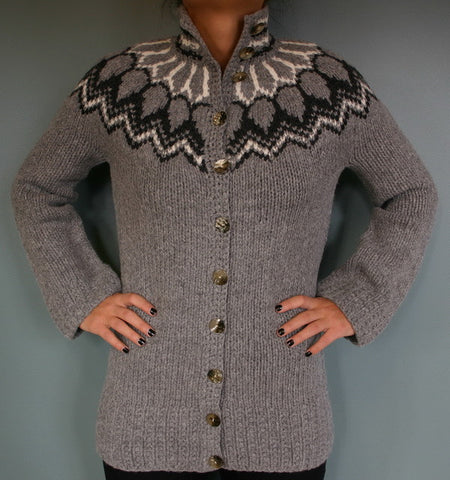 Gerdur Merino Cardigan Grey