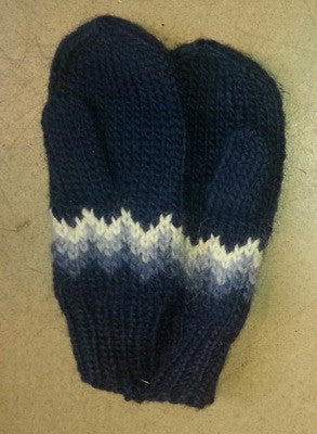 Wool Mittens - Blue
