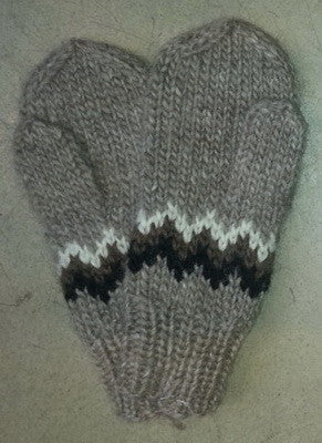 Wool Mittens - Brown